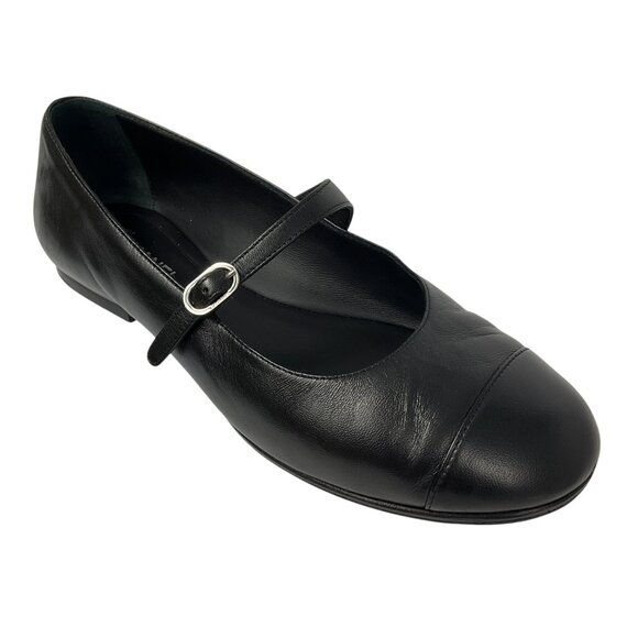 Chanel Black Lambskin Leather Mary Jane Ballet Flats - Picture 1 of 9